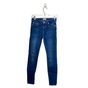 Zara Woman Premium Collection Medium Wash Mid-rise Super Skinny Jeans 4 Women’s